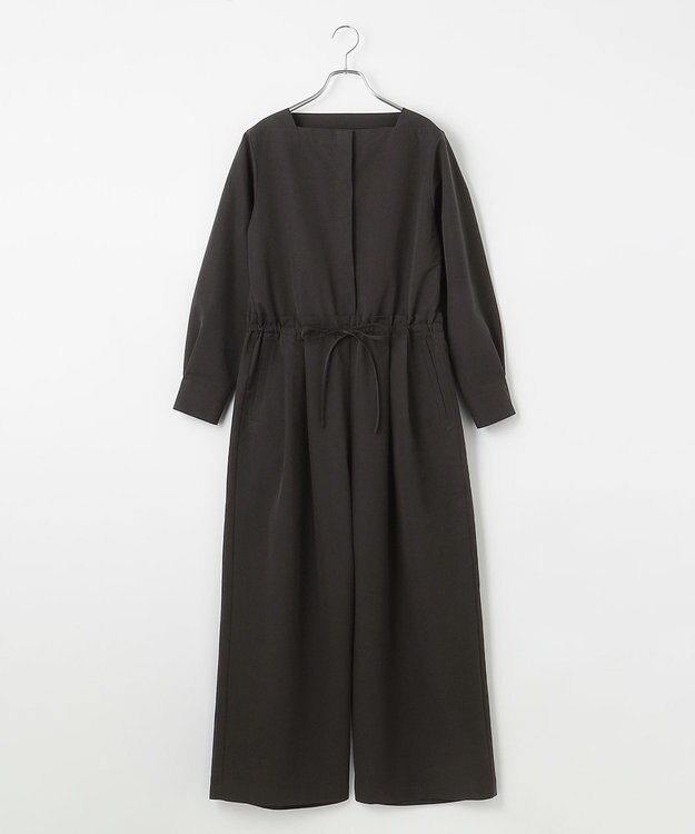 #Newans スクエアネックジャンプスーツ ブラック