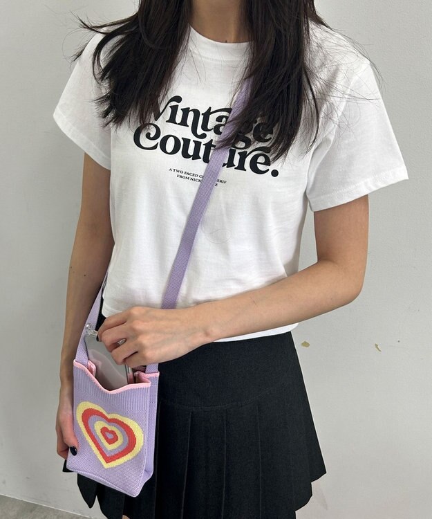 WEGO 総柄スマホショルダーポーチ パープル