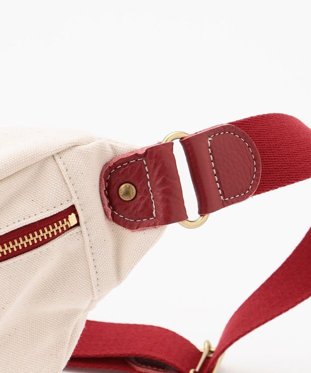 UNBILLION Otias 8号キャンバスシュリンクレザーボディバッグ レッド