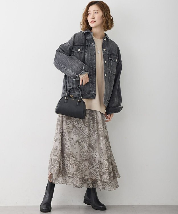 23区 L 【滝沢眞規子さん着用/RED CARD TOKYO×23区】オーバーサイズ デニム ジャケット グレー系