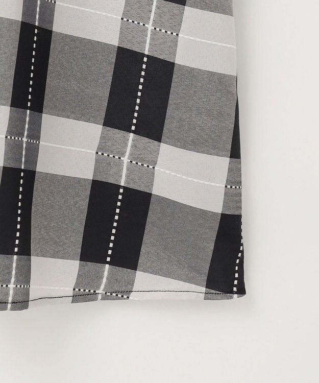 ANY SIS L 【洗える】チェックドッキング ワンピース ブラック