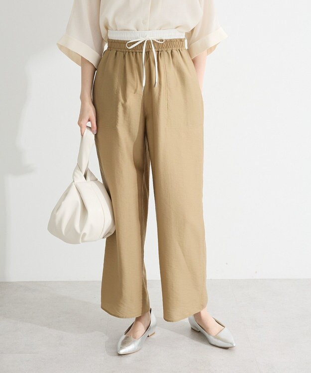 Green Parks 接触冷感ウエストレイヤードツイルパンツ Dark Navy