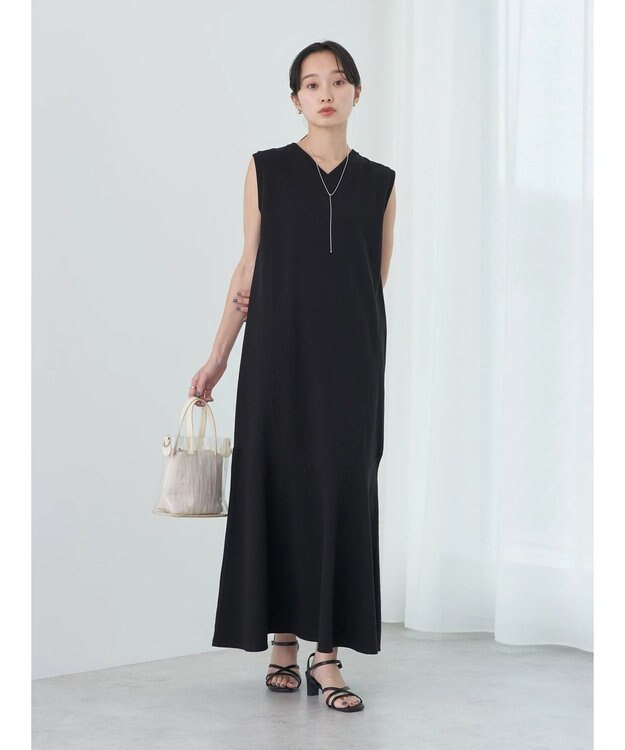 earth music&ecology Ｖネックマーメイドラインワンピース Black