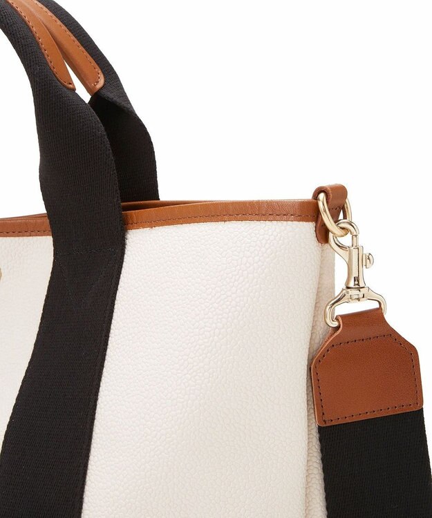 TOPKAPI 【Breath TOPKAPI】スコッチグレイン ネオレザー 縦型 A4 トート バッグ ショルダー付き L クリーム