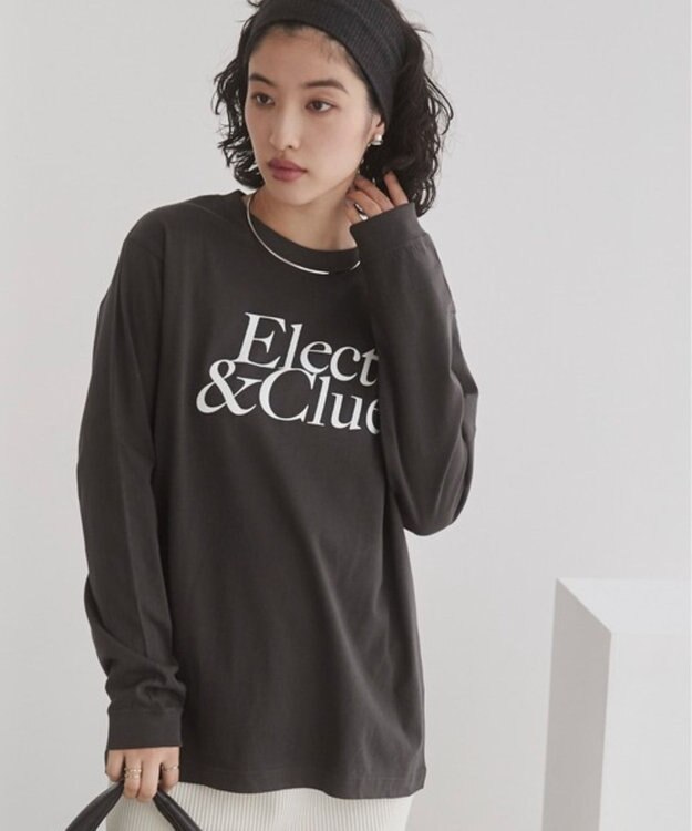 WEGO 【ANGIE VINTAGE】フロッキーロゴプリントロンT スミクロ