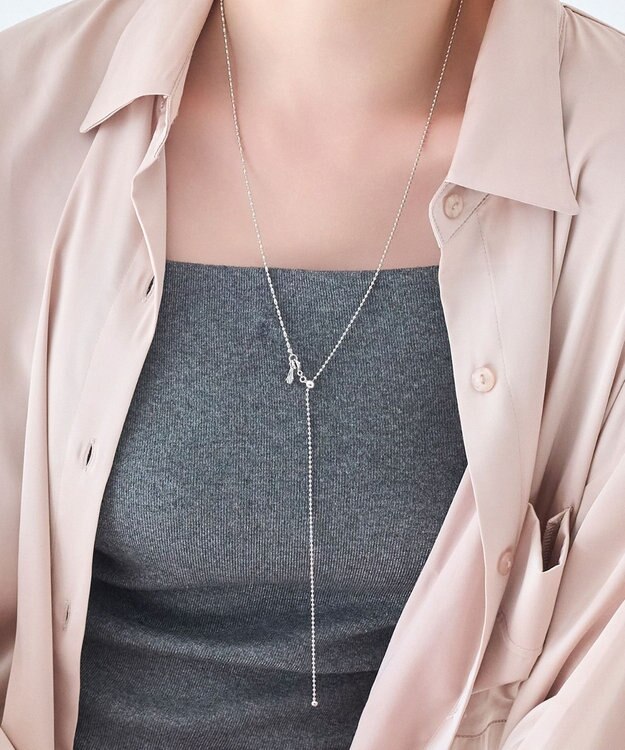 Phoebe 【金属アレルギー対応】リンキーデザインロングチェーンネックレス　シルバー　ニッケルフリー シルバー