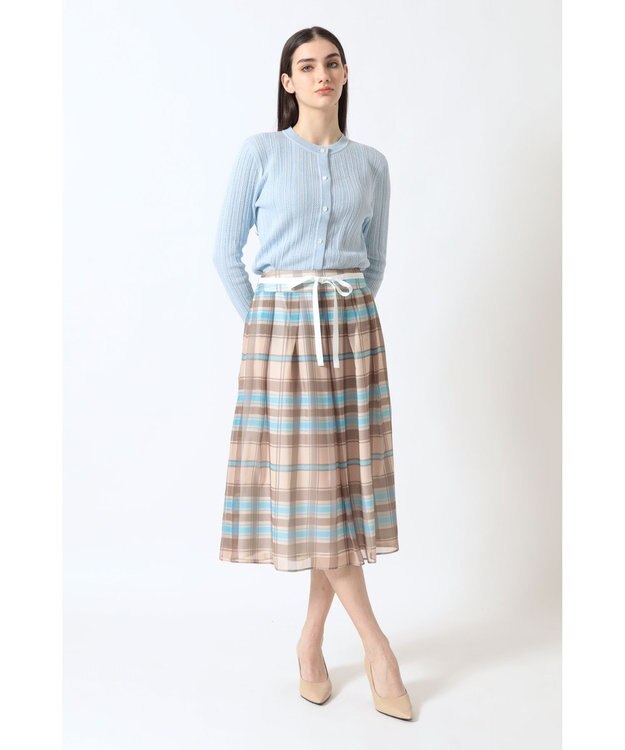 DAKS 50th アニバーサリーチェック シフォン レイヤードスカート 50thSチェック
