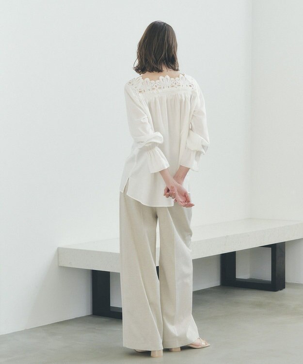 YECCA VECCA フラワーレースブラウス Off White