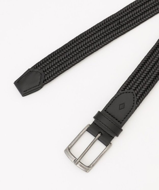 JOSEPH ABBOUD 【イタリア素材・ストレッチ・日本製】ストレッチレザー ベルト ブラック系