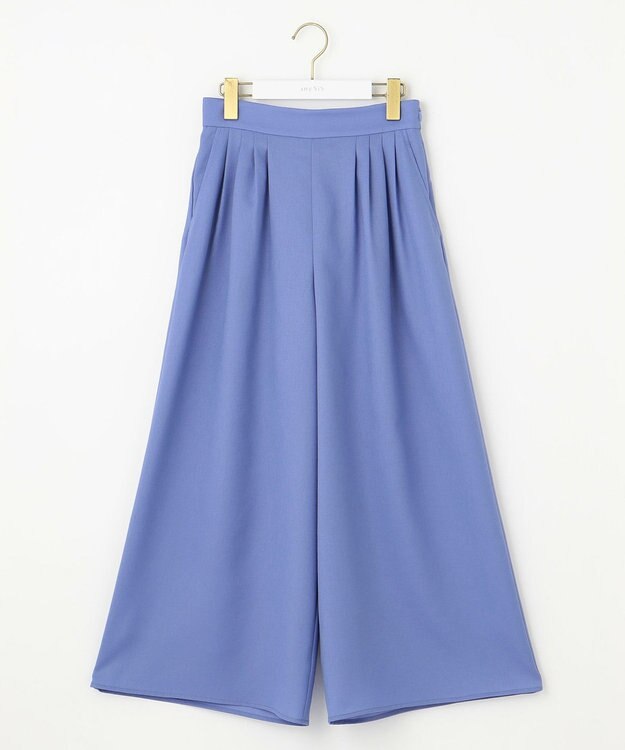 ANY SIS L 【接触冷感・UVカット・速乾】スムージーポリエステルタックフレア パンツ ブルー