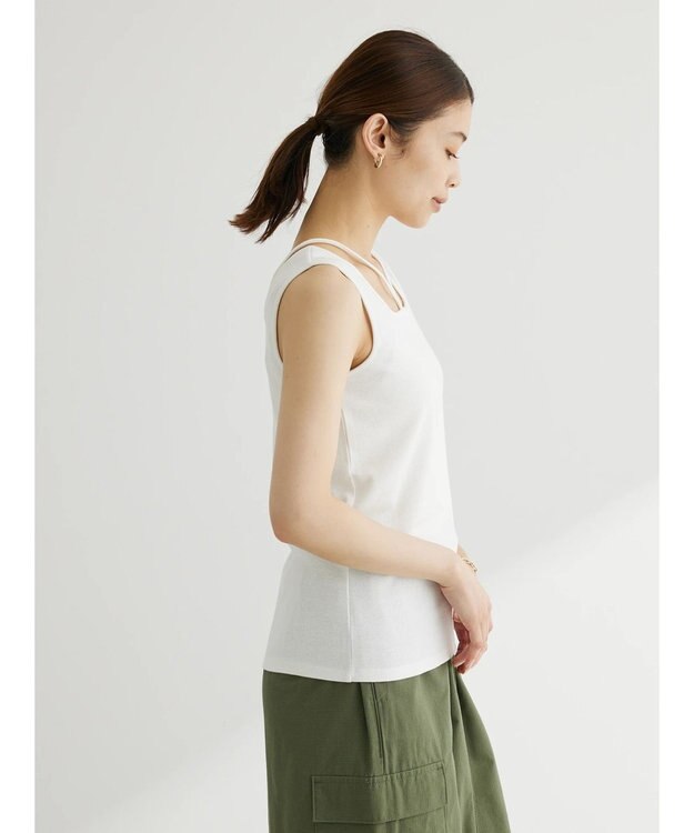 Green Parks マルチストラップテレコタンク Off White