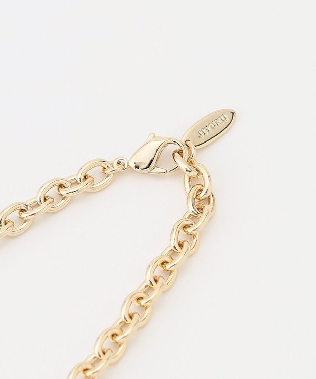 自由区 カラーパーツ×チェーンネックレス ゴールド系