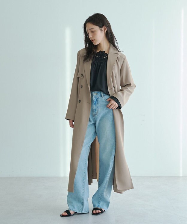 YECCA VECCA フラワーレースブラウス Black