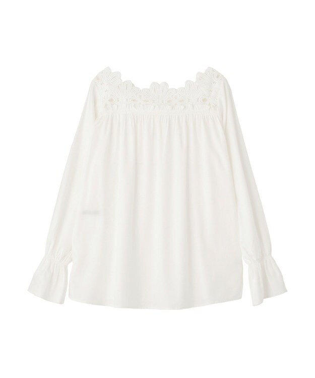 YECCA VECCA フラワーレースブラウス Off White