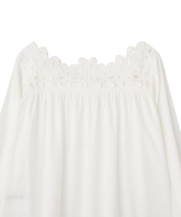 YECCA VECCA フラワーレースブラウス Off White