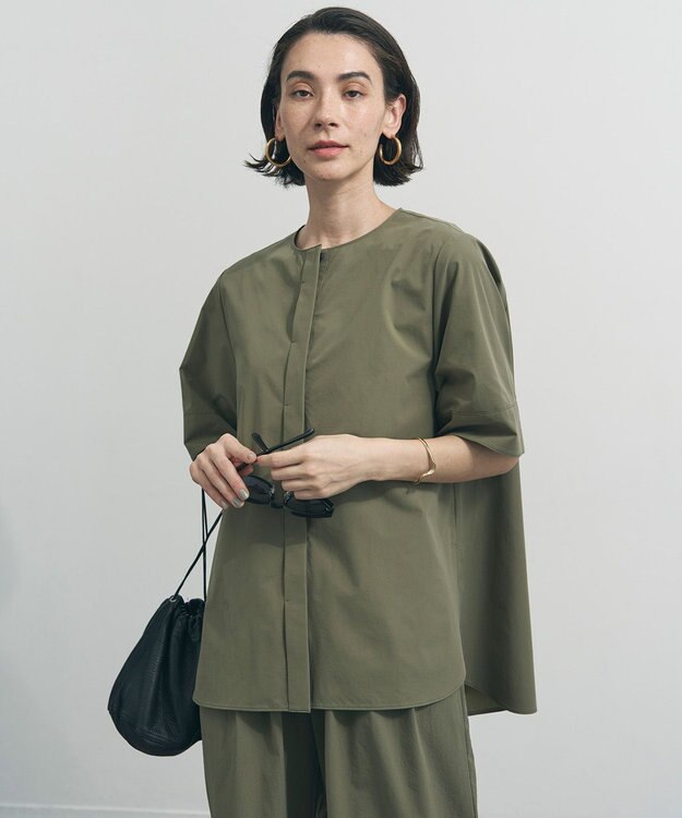 UNFILO 【セットアップ着用可】FINE MOVE ブラウス カーキ