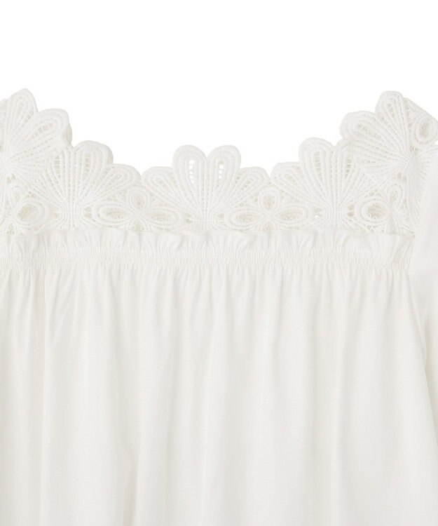 YECCA VECCA フラワーレースブラウス Off White