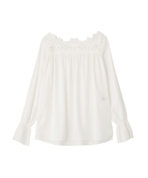 YECCA VECCA フラワーレースブラウス Off White