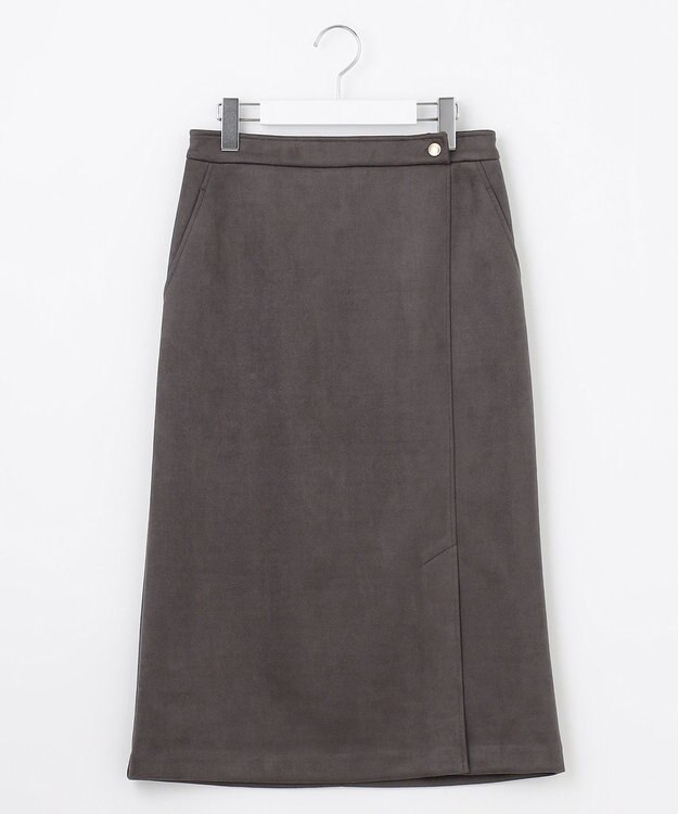 J.PRESS LADIES 【洗える】スエードダンボール スカート グレー系