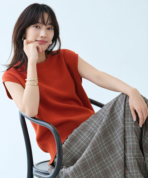 ANY フレンチスリーブニット オレンジ