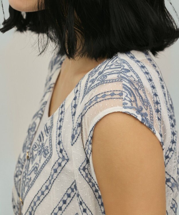 GRACE CONTINENTAL 刺繍ジレワンピース ブルー