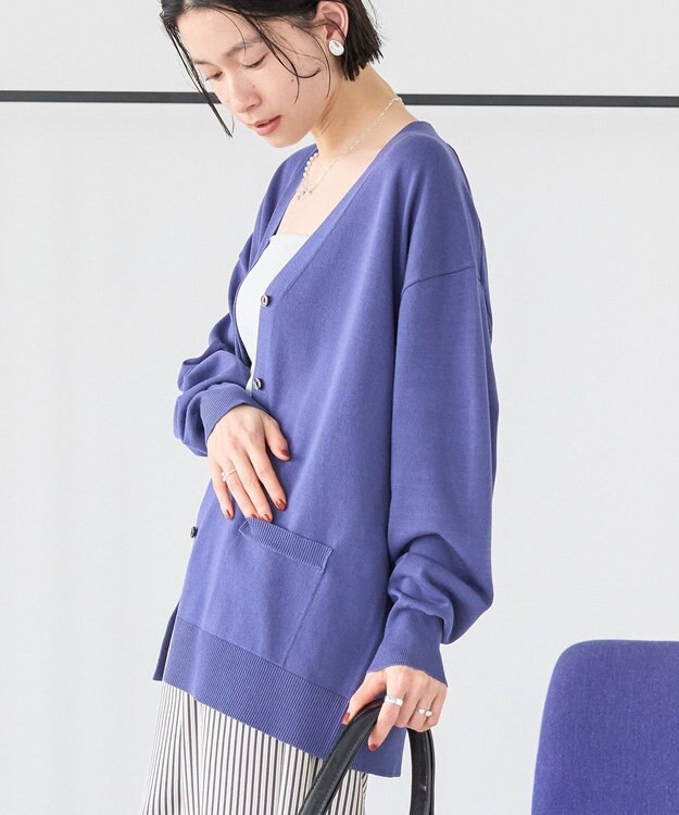 AMERICAN HOLIC Ｖネックポケット付きカーディガン Navy