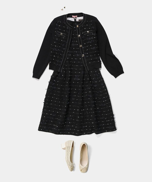 TOCCA 【八木アリサさん着用】FLOWER HIDE AND SEEK ニットジャケット ブラック系