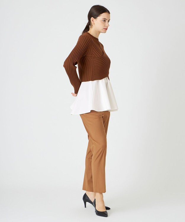 BEIGE， 【WEB限定】AMBRE / キャミ付きクロップドニット Camel