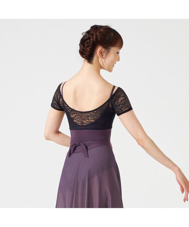 Chacott 【AKANE TAKADA】レイヤードレオタード ブラックベリー