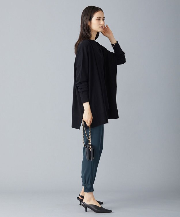 ICB 【洗える・WEB限定カラーあり】 ヴィスコースワイド カーディガン ブラック系