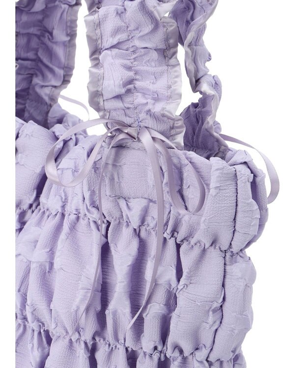 Green Parks ・ＱＵＯＮギャザーキルティングリボントートバッグ Lavender