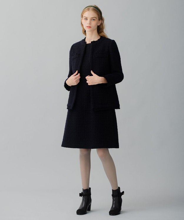 TOCCA PUZZLE ノーカラージャケット ネイビー系3