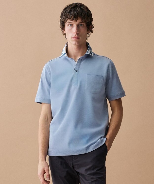 JOSEPH ABBOUD 【キングサイズ・老舗アロハブランドと21年愛されるポロシャツがコラボ】KAHALA ALOHA ダディポロ サックスブルー系