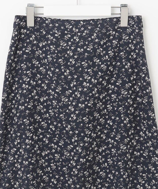 J.PRESS LADIES L 【洗える】 スパンローンフラワー フレアー スカート ネイビー系5