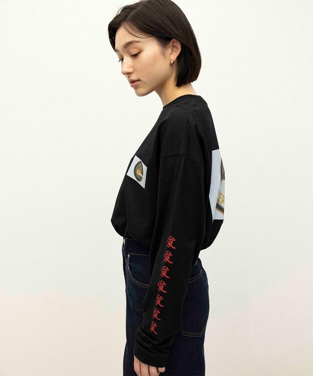 NAVE タブチ×NAVE プリント長袖Tシャツ ブラック系