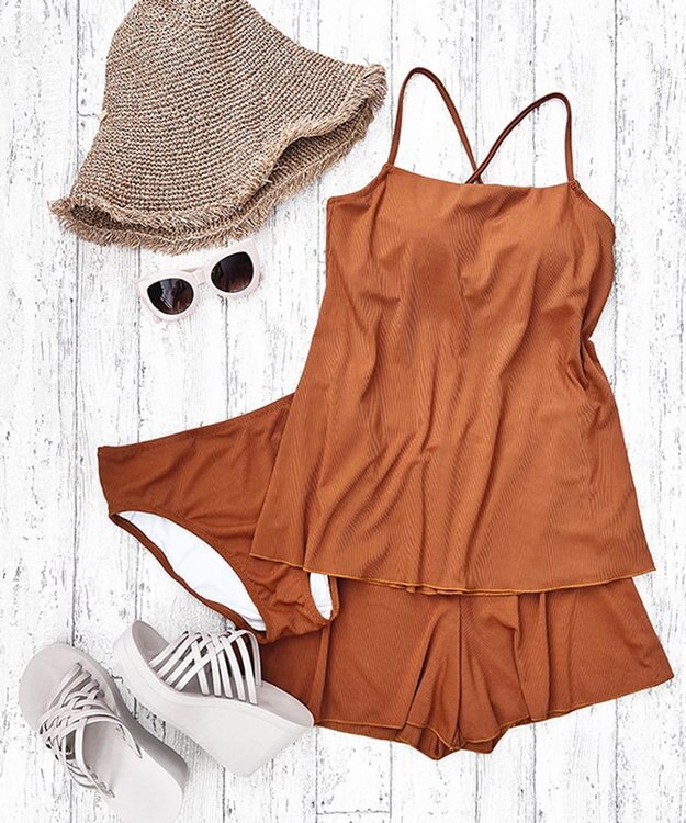 San-ai Resort（三愛水着楽園） 【新色ブルー入荷】WEB限定 3点セット水着　9M・11L　【San-ai Resort（サンアイリゾート）】 オレンジ