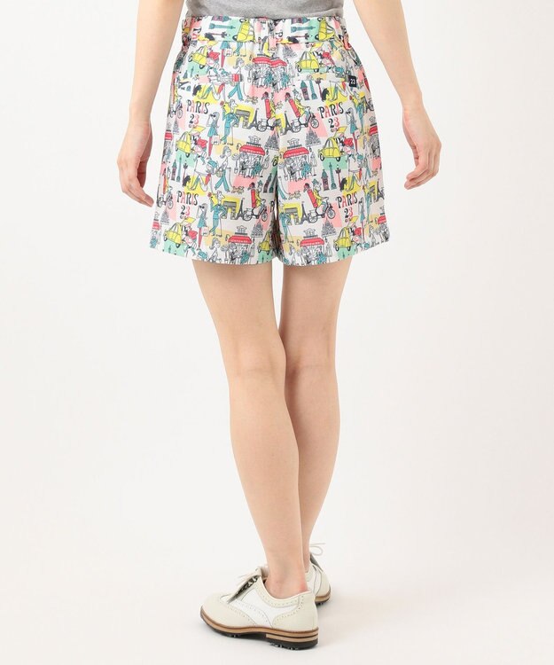 23区GOLF 【WOMEN】【ストレッチ】25周年 イラストレーターコラボ総柄 ショートパンツ ホワイト系5