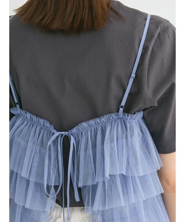 Green Parks ・ＥＬＥＮＣＡＲＥ　ＤＵＥ　２ｗａｙラメチュールフリルキャミ Blue