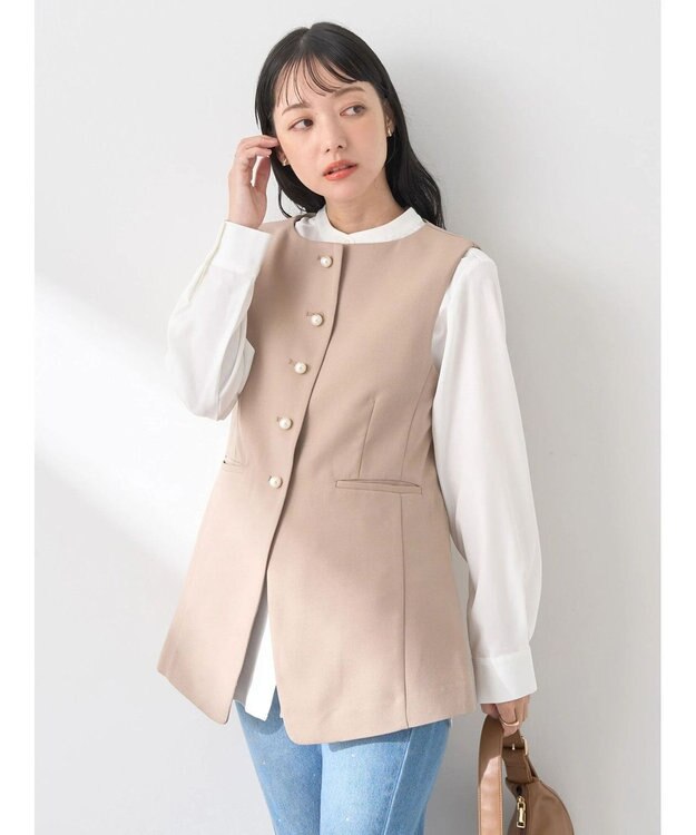 earth music&ecology パールボタンジレ Beige