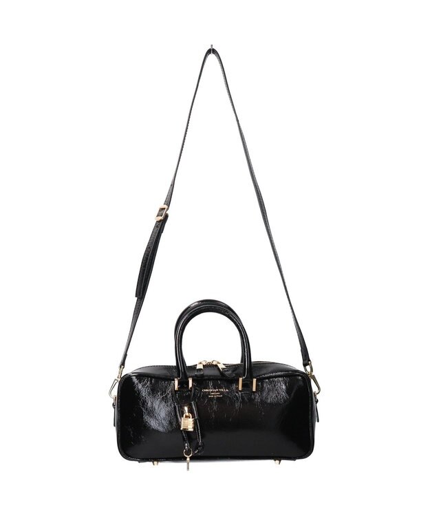 INTER-CHAUSSURES 【CHRISTIAN VILLA】レザーハンドルハンドバッグ ブラック
