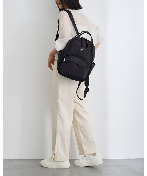 MioFIRANO はっ水軽量ナイロンオーバルハンドルリュック　FIRANO フィラノ BLACK