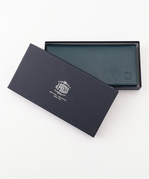 J.PRESS MEN 【MORPHO×J.PRESS】スムースヌメ 長財布(小銭入れ付き通しマチ束入) ネイビー系