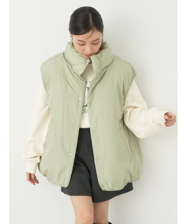 earth music&ecology パファーベスト Light Green