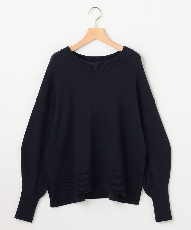 組曲 コットンカシミヤMIX クルーネックニット ネイビー系