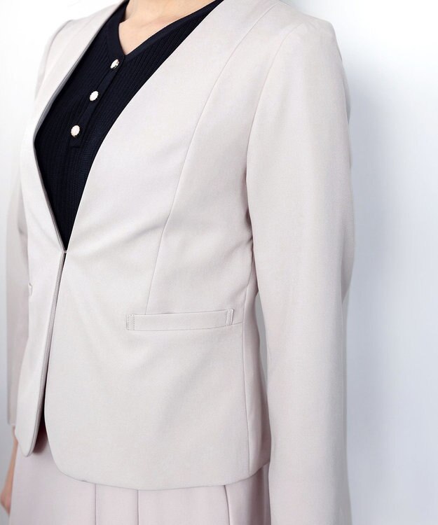 Tiaclasse L 【ダブルクロス】カラーレスジャケット グレージュ