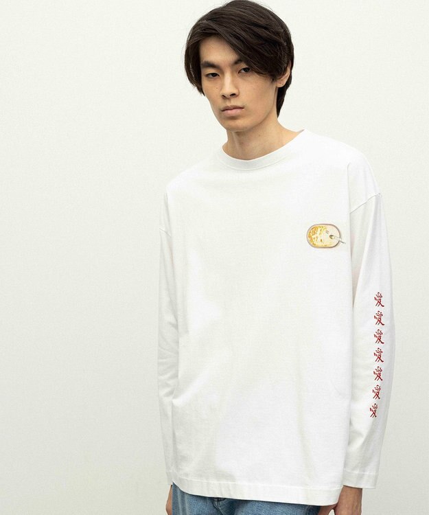 NAVE タブチ×NAVE プリント長袖Tシャツ ホワイト系