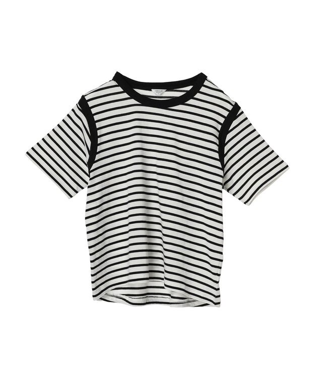 AMERICAN HOLIC バイカラーボーダーカットプルオーバー Border Black