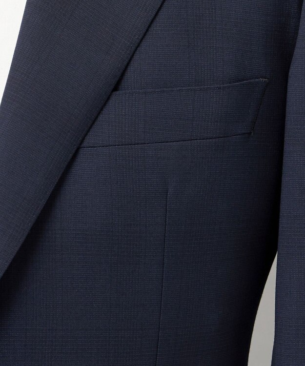GOTAIRIKU 横に伸びる【TasmaniaWool/タマニアウール】ストレッチ スーツ__ネイビー格子柄 ネイビー格子地柄