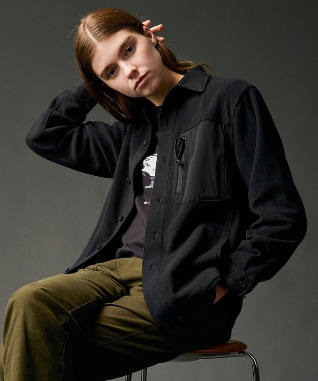 JOSEPH ABBOUD MOUNTAIN 【テーム・ヤルヴィモチーフ】プレーティング天竺 ロングTシャツ ブラック×スワン