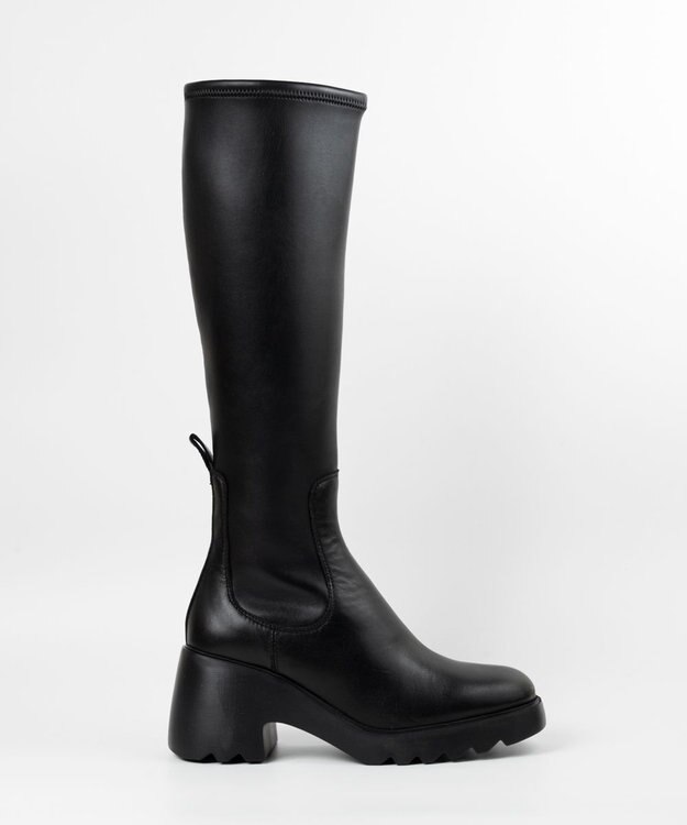 BONTRE 【UNISA/ウニサ】ストレッチタンクソールロングブーツ ブラック